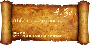 Alács Zsuzsanna névjegykártya